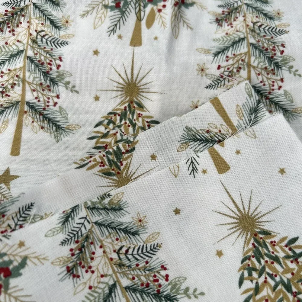 3 Wishes Shimmer Sparkle Holiday Christmas Trees Cotton Quilting Sewing Fabric